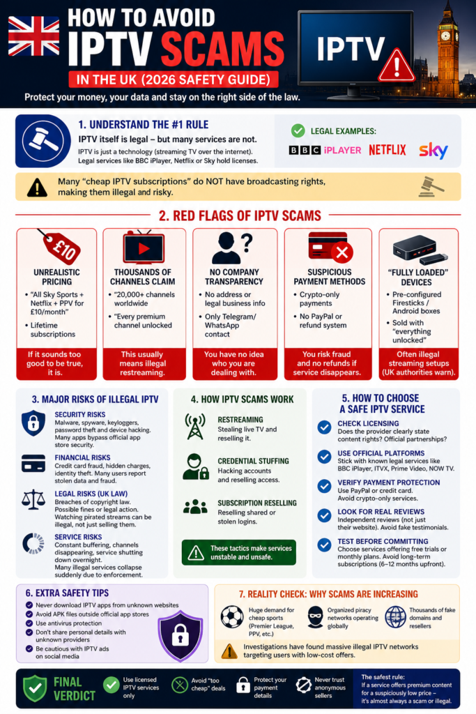 avoid IPTV scams UK